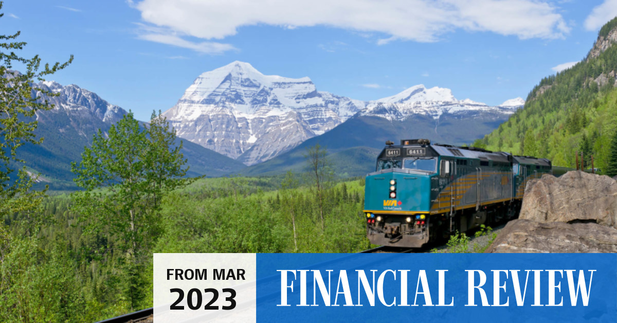 The Canadian train ride Rocky Mountain train from Winnipeg to Vancouver